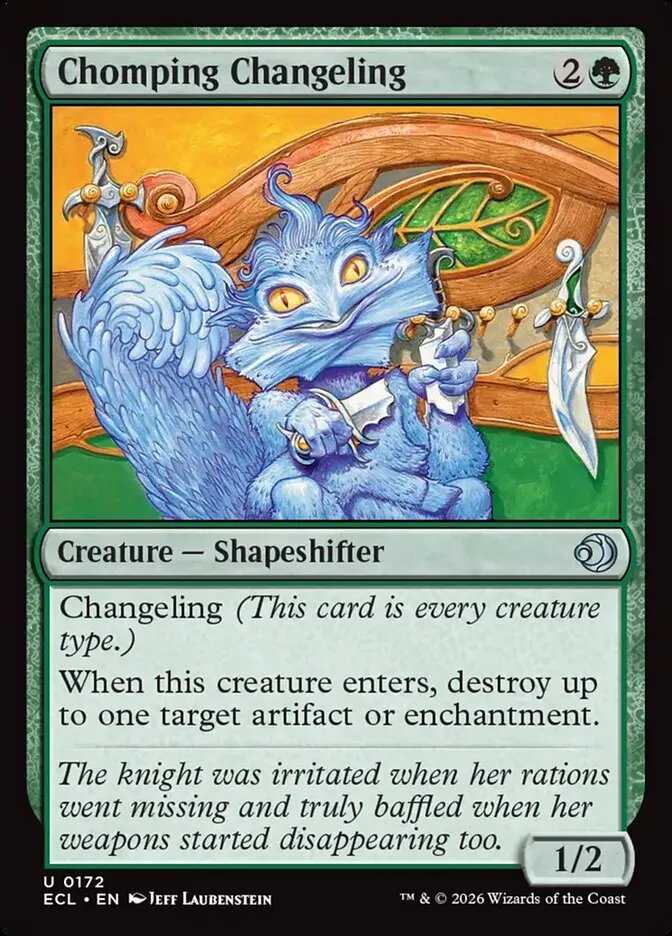 2026 Lorwyn Eclipsed Chomping Changeling uncommon #172 uncommon card image