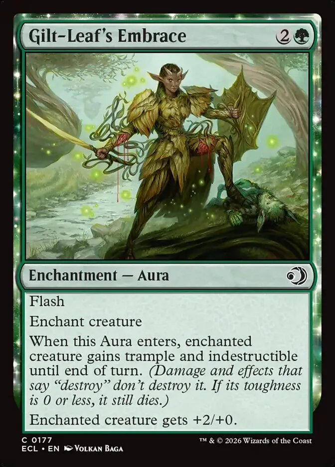 2026 Lorwyn Eclipsed Gilt-Leaf's Embrace common #177 common card image