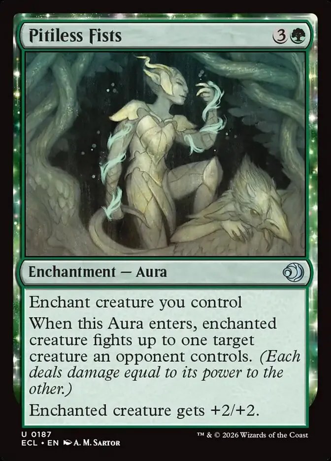 2026 Lorwyn Eclipsed Pitiless Fists uncommon #187 uncommon card image