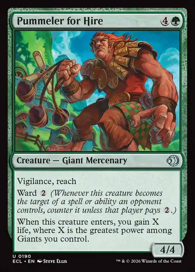 2026 Lorwyn Eclipsed Pummeler for Hire uncommon #190 uncommon card image