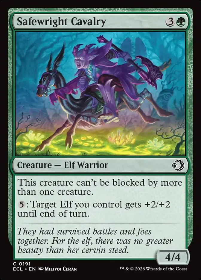 2026 Lorwyn Eclipsed Safewright Cavalry common #191 common card image