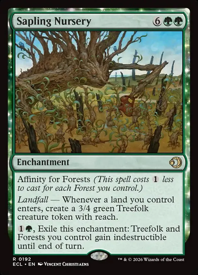 2026 Lorwyn Eclipsed Sapling Nursery rare #192 rare card image