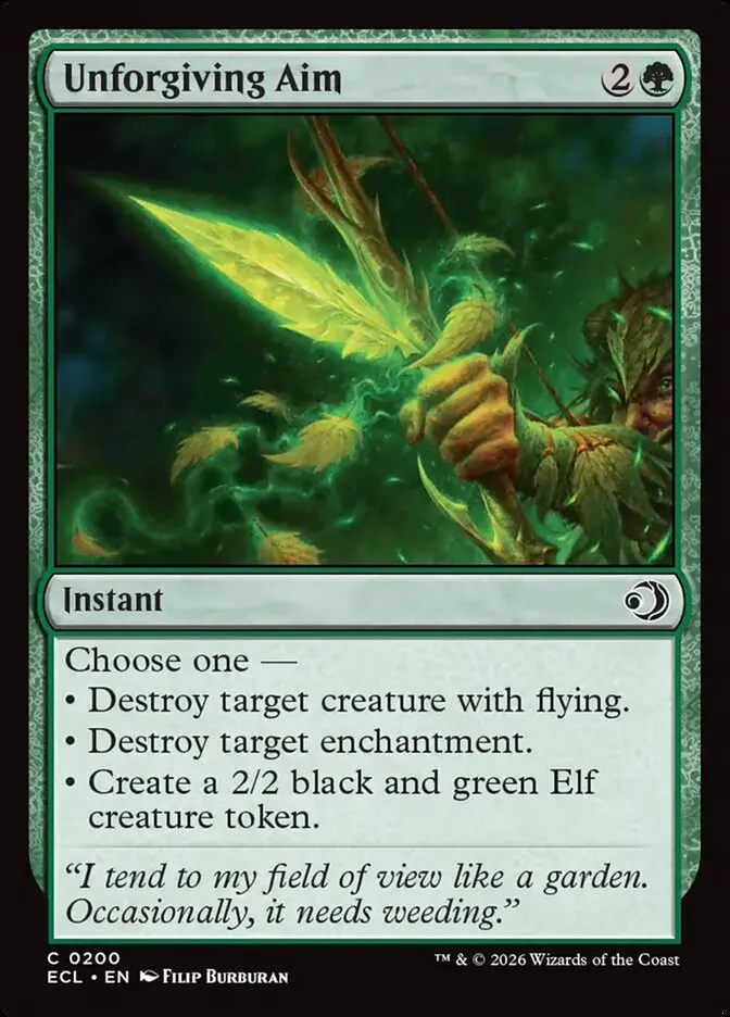 2026 Lorwyn Eclipsed Unforgiving Aim [Foil] common #200 common card image