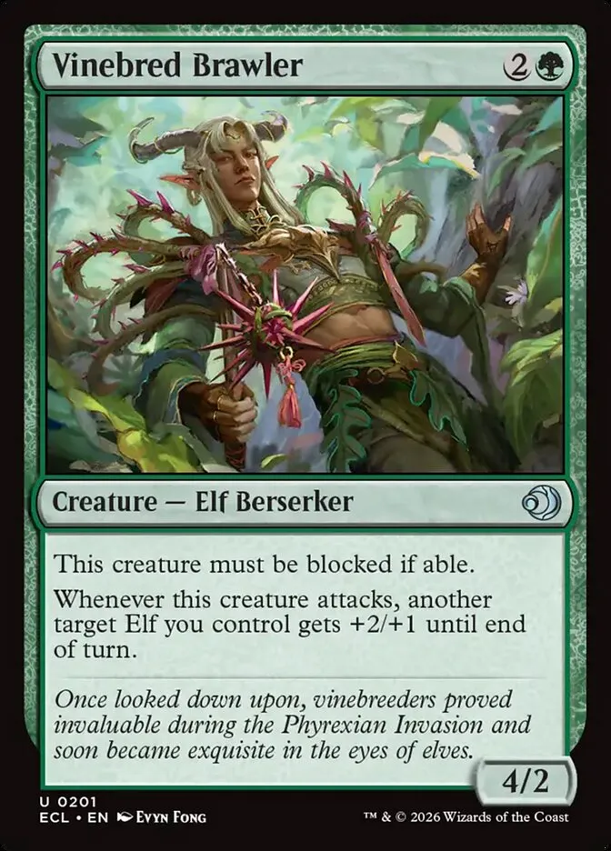 2026 Lorwyn Eclipsed Vinebred Brawler uncommon #201 uncommon card image