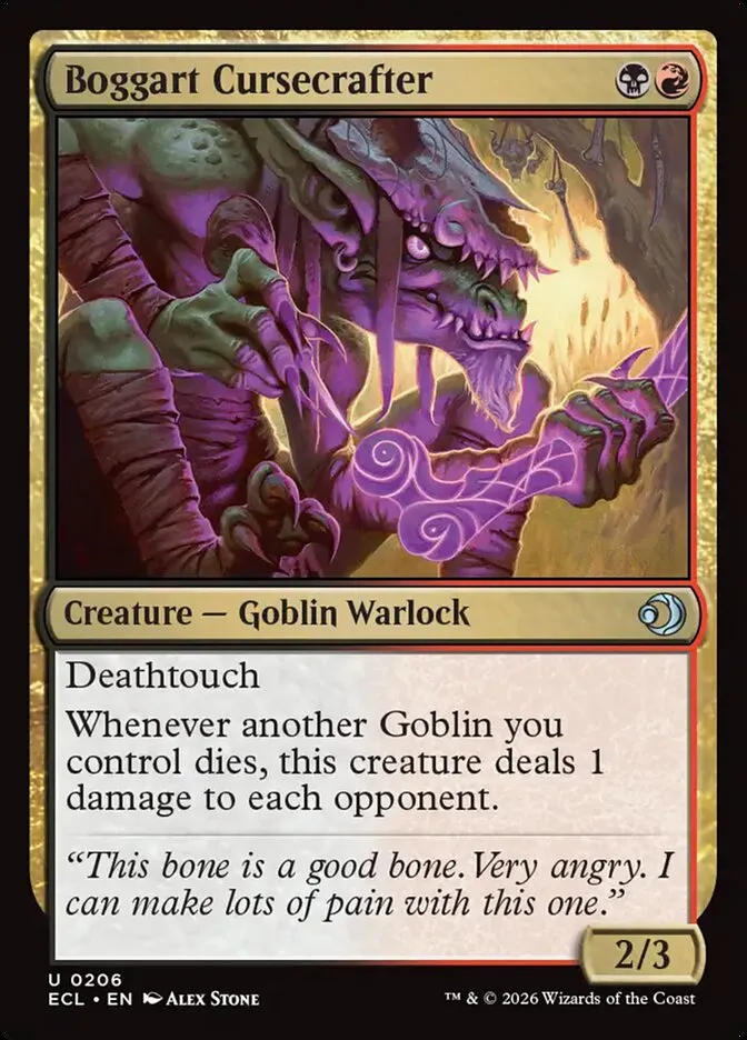 2026 Lorwyn Eclipsed Boggart Cursecrafter uncommon #206 uncommon card image