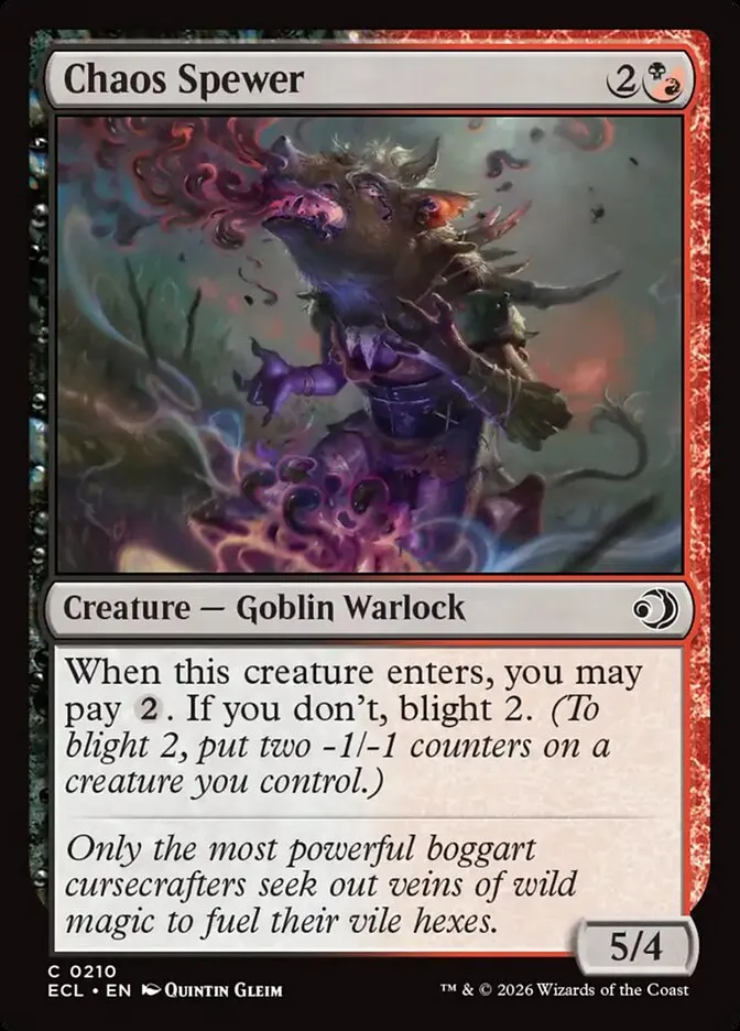 2026 Lorwyn Eclipsed Chaos Spewer common #210 common card image