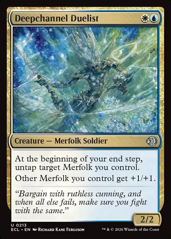 2026 Lorwyn Eclipsed Deepchannel Duelist uncommon #213 uncommon card image