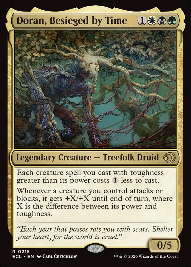 2026 Lorwyn Eclipsed Doran, Besieged by Time rare #215 rare card image