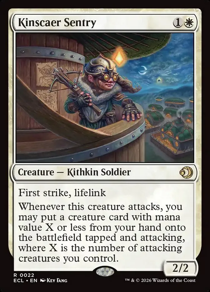 2026 Lorwyn Eclipsed Kinscaer Sentry rare #22 rare card image