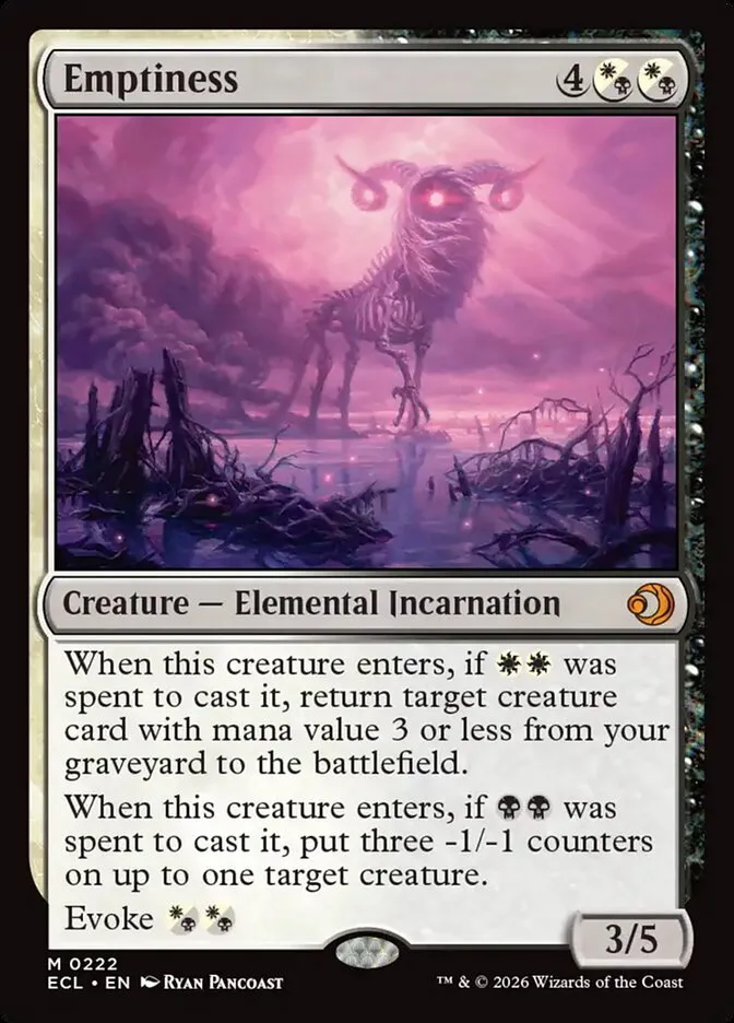 2026 Lorwyn Eclipsed Emptiness mythic #222 mythic card image