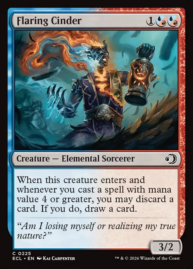 2026 Lorwyn Eclipsed Flaring Cinder common #225 common card image
