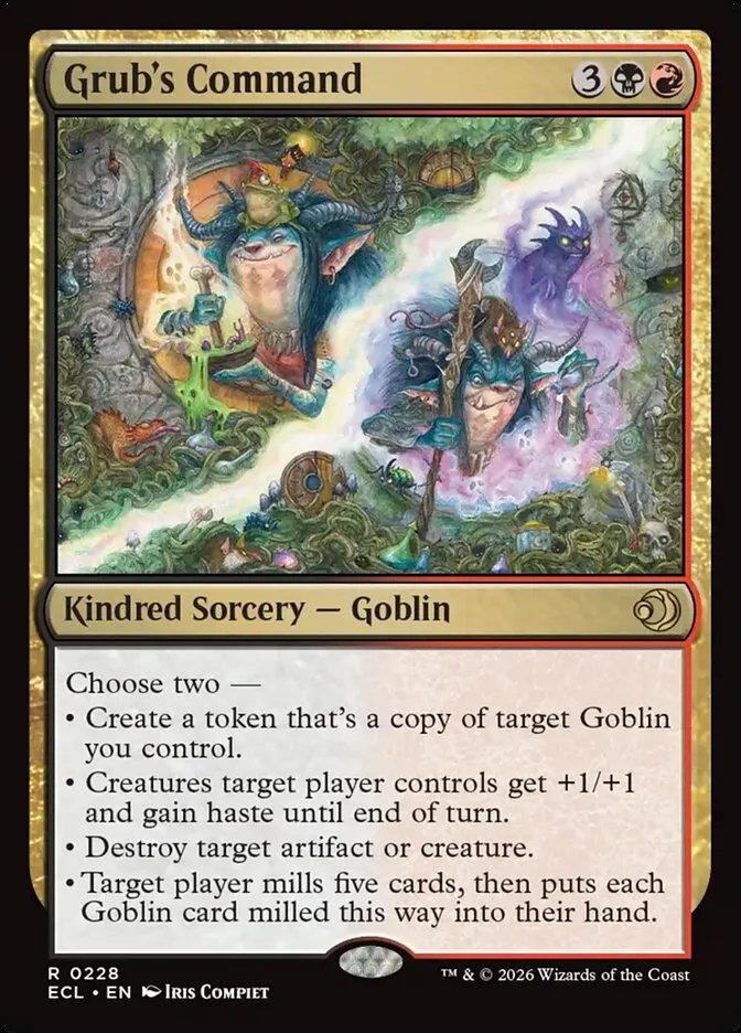 2026 Lorwyn Eclipsed Grub's Command rare #228 rare card image