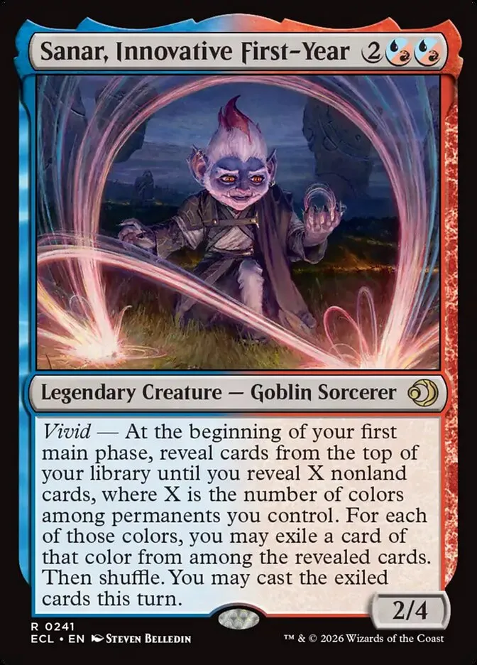 2026 Lorwyn Eclipsed Sanar, Innovative First-Year [Foil] rare #241 rare card image