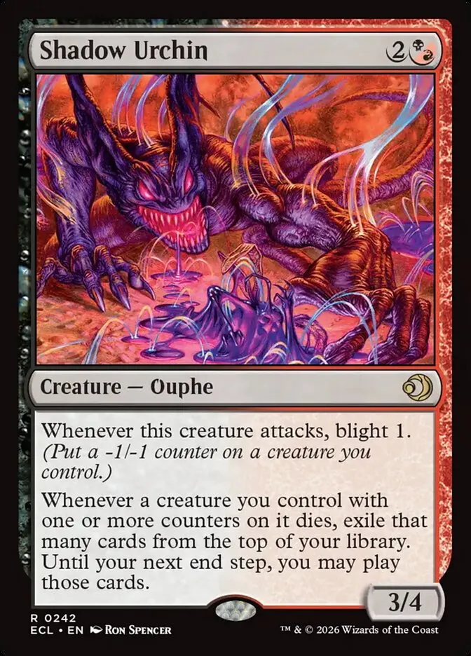 2026 Lorwyn Eclipsed Shadow Urchin rare #242 rare card image