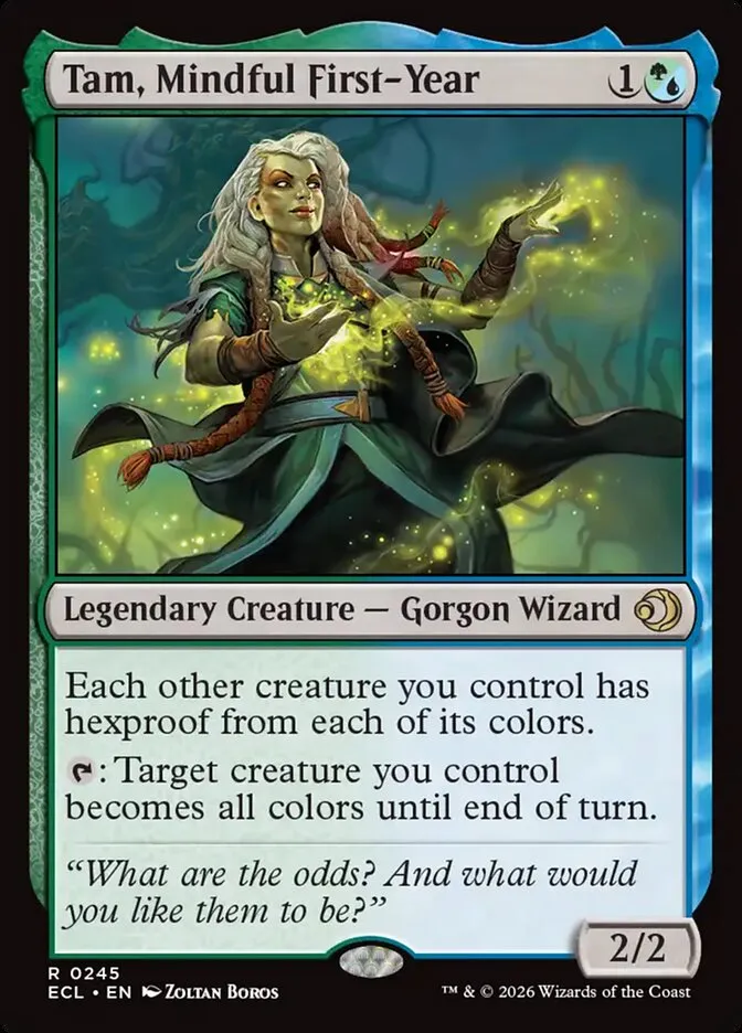2026 Lorwyn Eclipsed Tam, Mindful First-Year [Foil] rare #245 rare card image