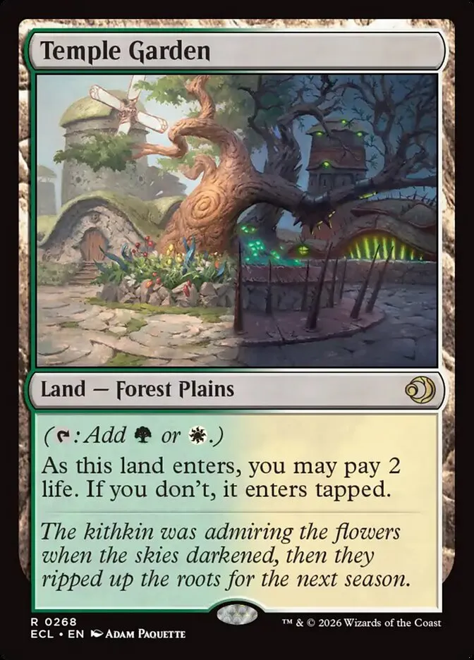 2026 Lorwyn Eclipsed Temple Garden [Foil] rare #268 rare card image