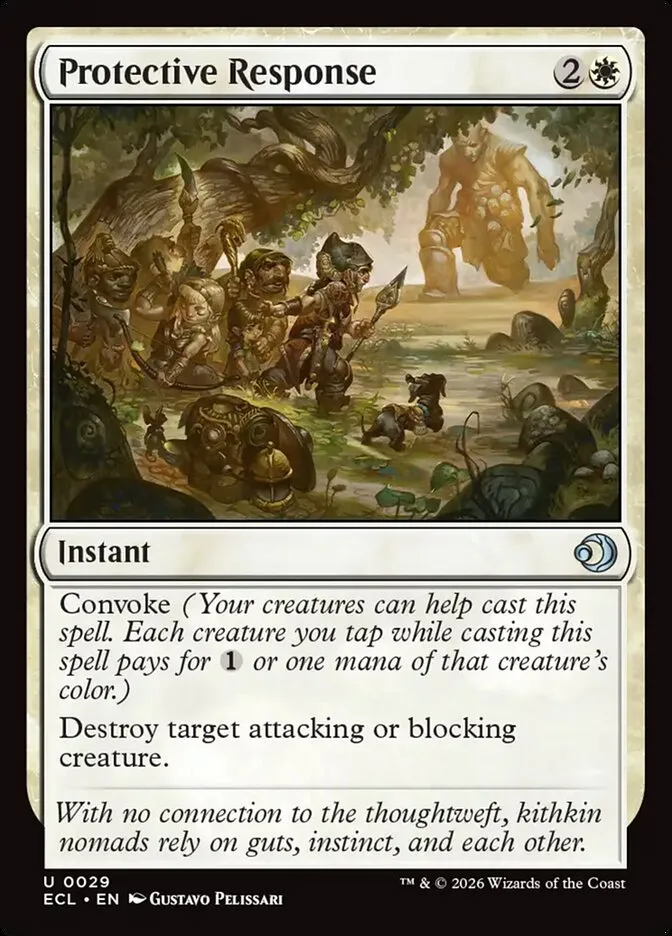 2026 Lorwyn Eclipsed Protective Response [Foil] uncommon #29 uncommon card image