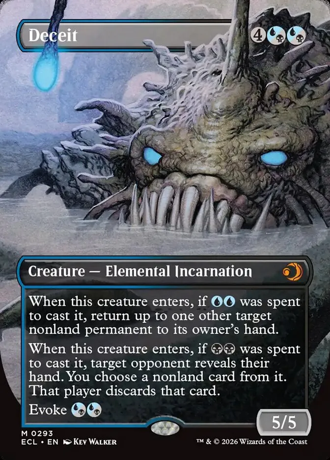 2026 Lorwyn Eclipsed Deceit [Borderless] mythic #293 mythic card image