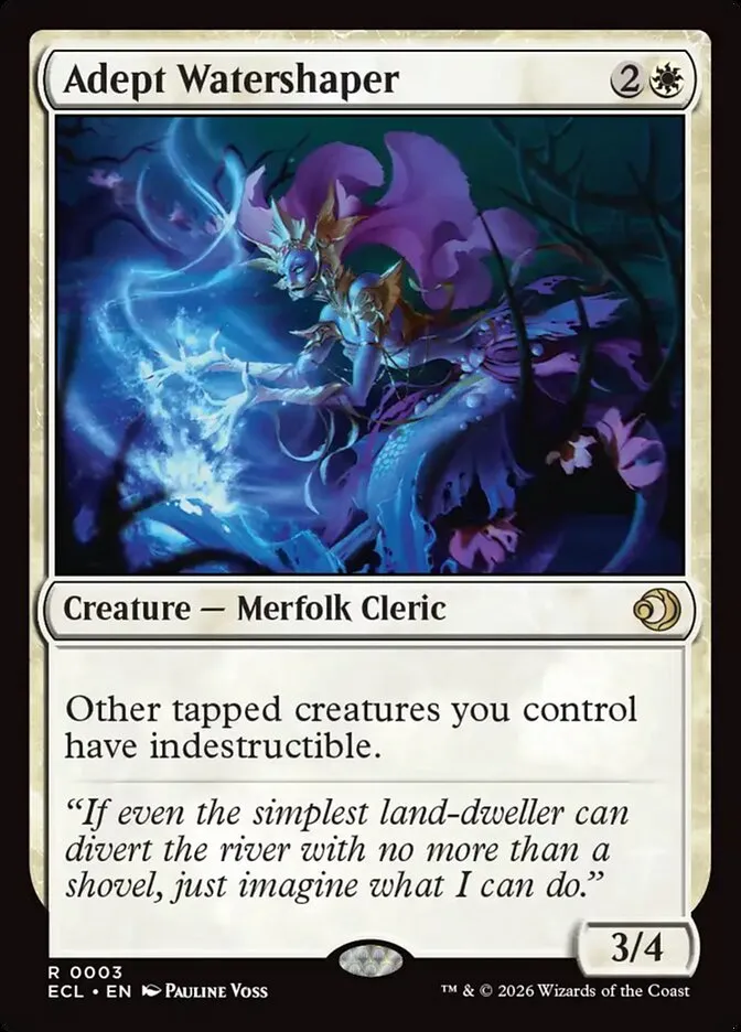 2026 Lorwyn Eclipsed Adept Watershaper rare #3 rare card image