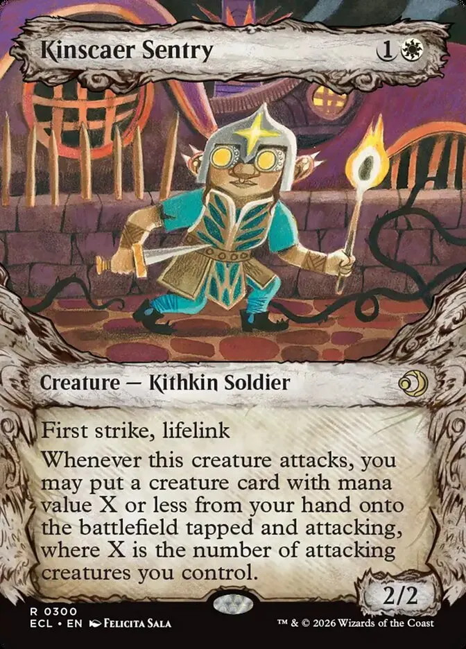 2026 Lorwyn Eclipsed Kinscaer Sentry [Showcase] rare #300 rare card image