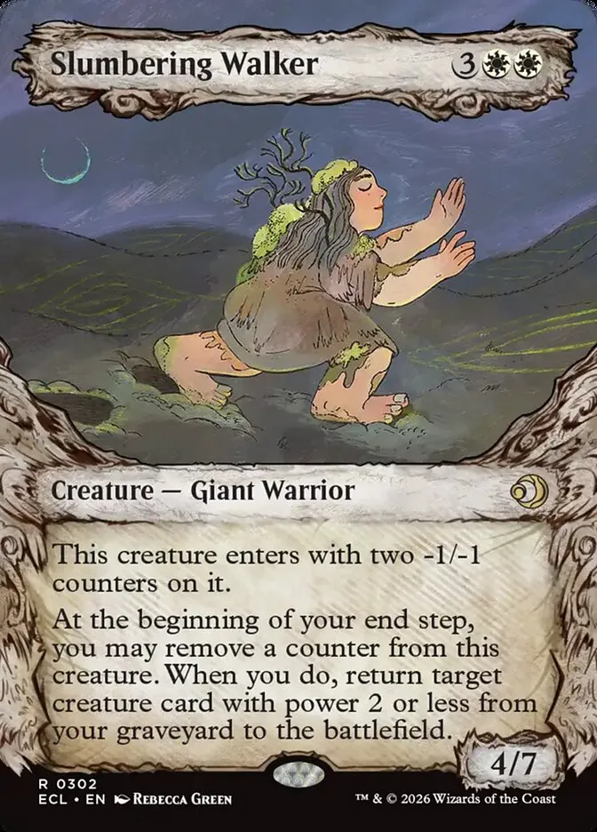 2026 Lorwyn Eclipsed Slumbering Walker [Showcase] rare #302 rare card image