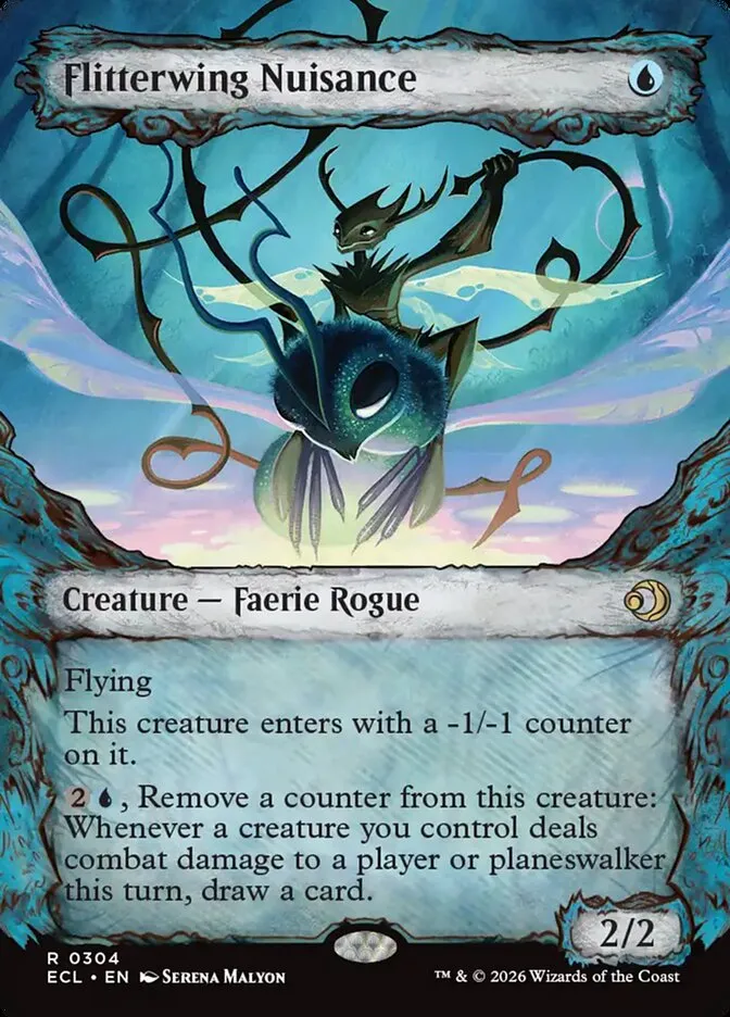 2026 Lorwyn Eclipsed Flitterwing Nuisance rare #304 rare card image