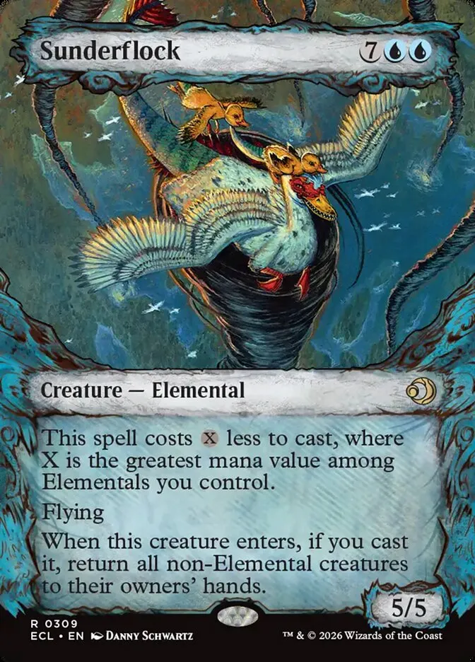 2026 Lorwyn Eclipsed Sunderflock [Showcase] rare #309 rare card image