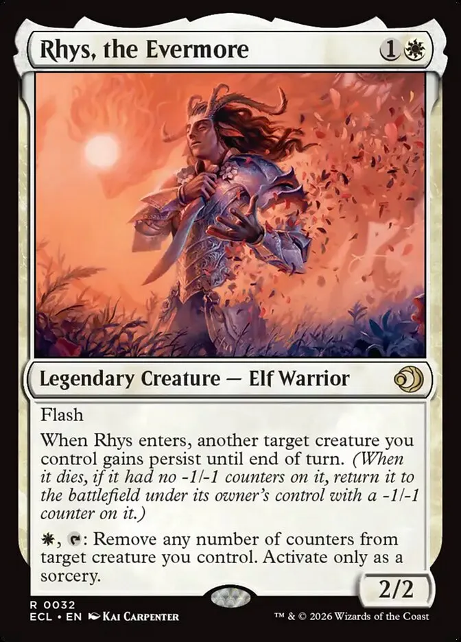 2026 Lorwyn Eclipsed Rhys, the Evermore rare #32 rare card image