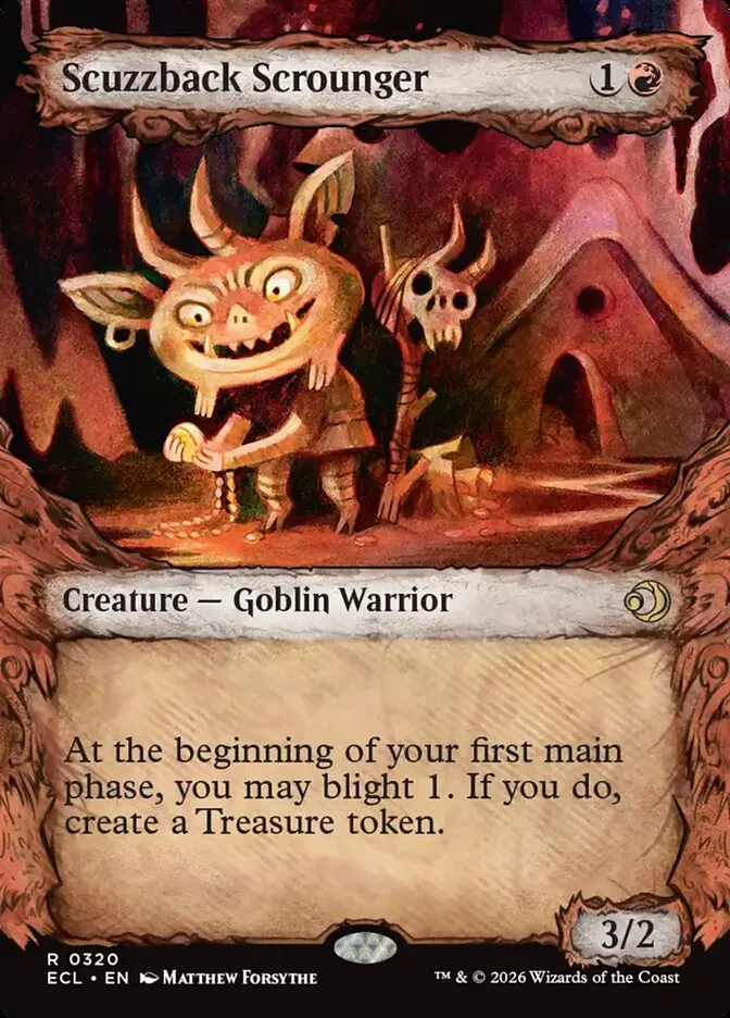 2026 Lorwyn Eclipsed Scuzzback Scrounger [Showcase] rare #320 rare card image