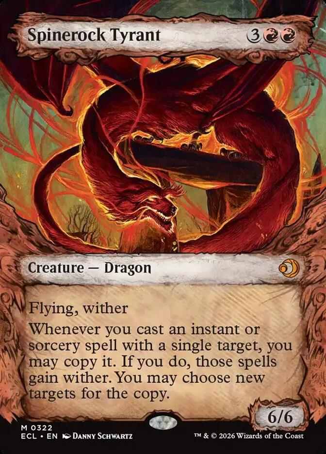 2026 Lorwyn Eclipsed Spinerock Tyrant mythic #322 mythic card image