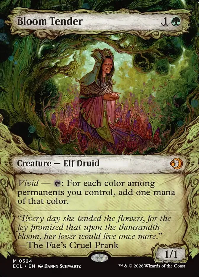 2026 Lorwyn Eclipsed Bloom Tender [Showcase] mythic #324 mythic card image