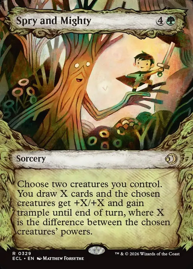 2026 Lorwyn Eclipsed Spry and Mighty [Showcase] rare #329 rare card image