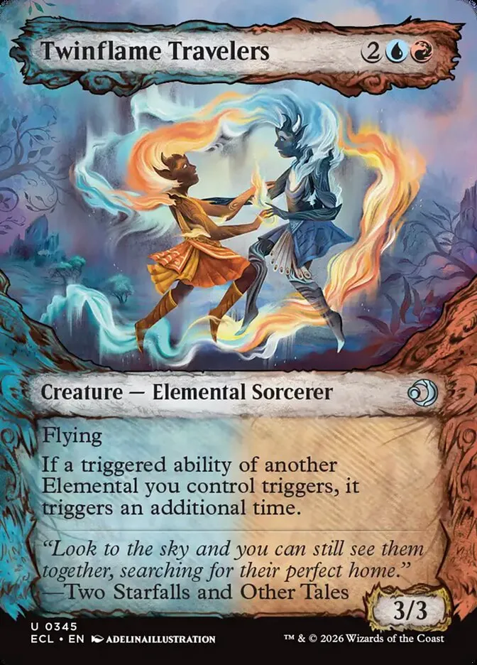 2026 Lorwyn Eclipsed Twinflame Travelers [Showcase] uncommon #345 uncommon card image