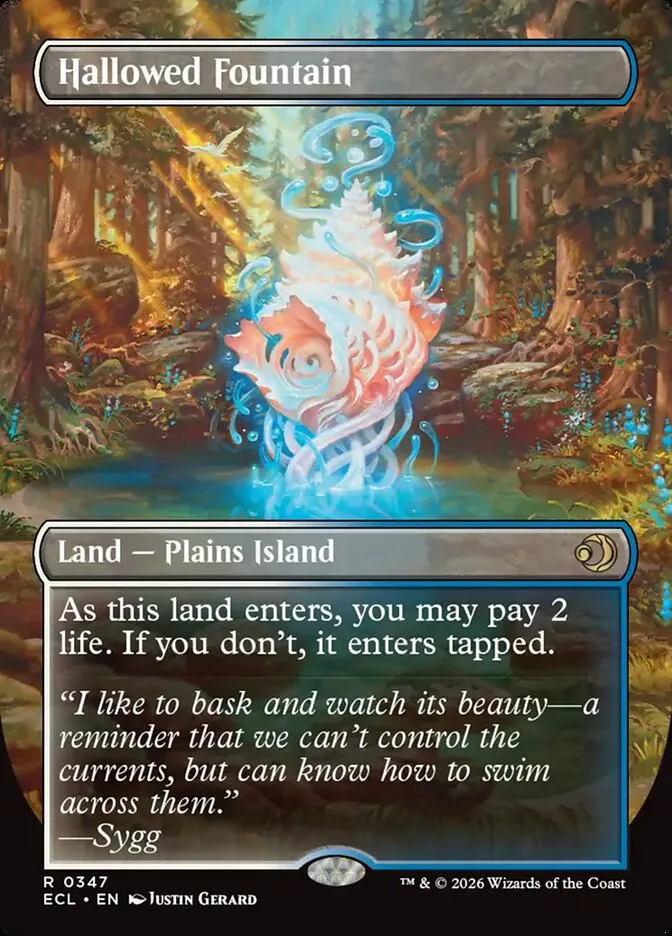 2026 Lorwyn Eclipsed Hallowed Fountain // Hallowed Fountain [Borderless] rare #347 rare card image