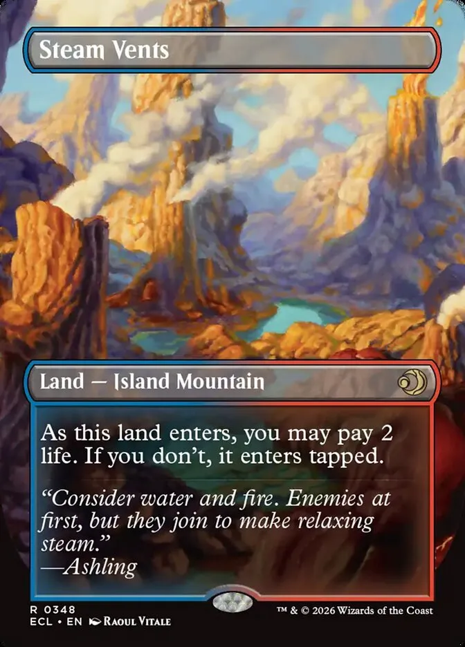 2026 Lorwyn Eclipsed Steam Vents // Steam Vents [Borderless] rare #348 rare card image