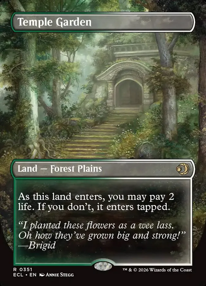 2026 Lorwyn Eclipsed Temple Garden // Temple Garden [Borderless] rare #351 rare card image