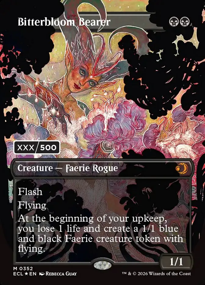 2026 Lorwyn Eclipsed Bitterbloom Bearer [Serialized] mythic #352 mythic card image