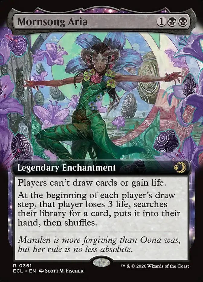 2026 Lorwyn Eclipsed Mornsong Aria [Extended Art Foil] rare #361 rare card image