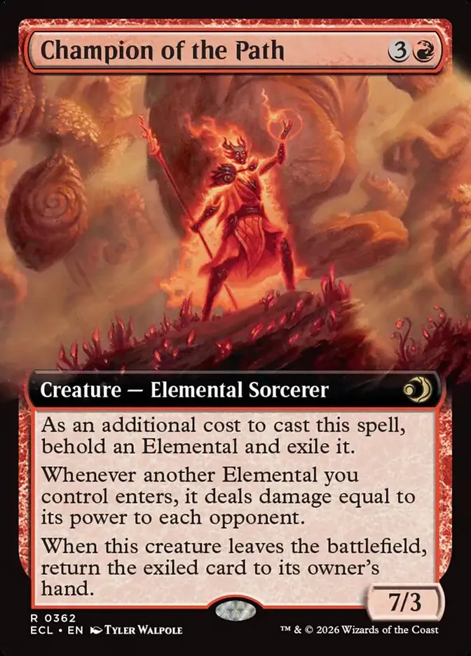 2026 Lorwyn Eclipsed Champion of the Path [Extended Art Foil] rare #362 rare card image