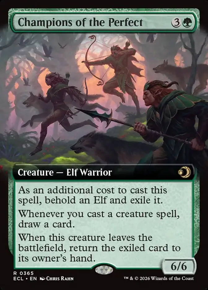 2026 Lorwyn Eclipsed Champions of the Perfect [Extended Art Foil] rare #365 rare card image