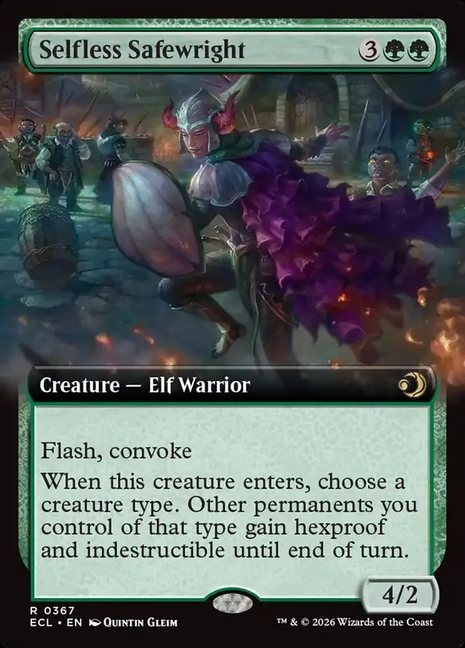 2026 Lorwyn Eclipsed Selfless Safewright [Extended Art Foil] rare #367 rare card image