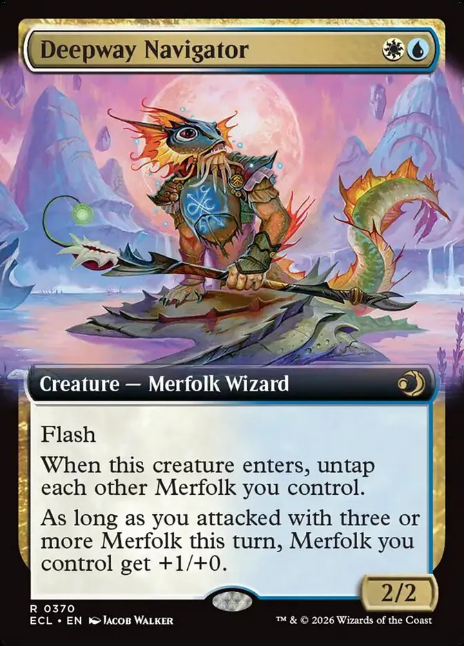 2026 Lorwyn Eclipsed Deepway Navigator [Extended Art Foil] rare #370 rare card image