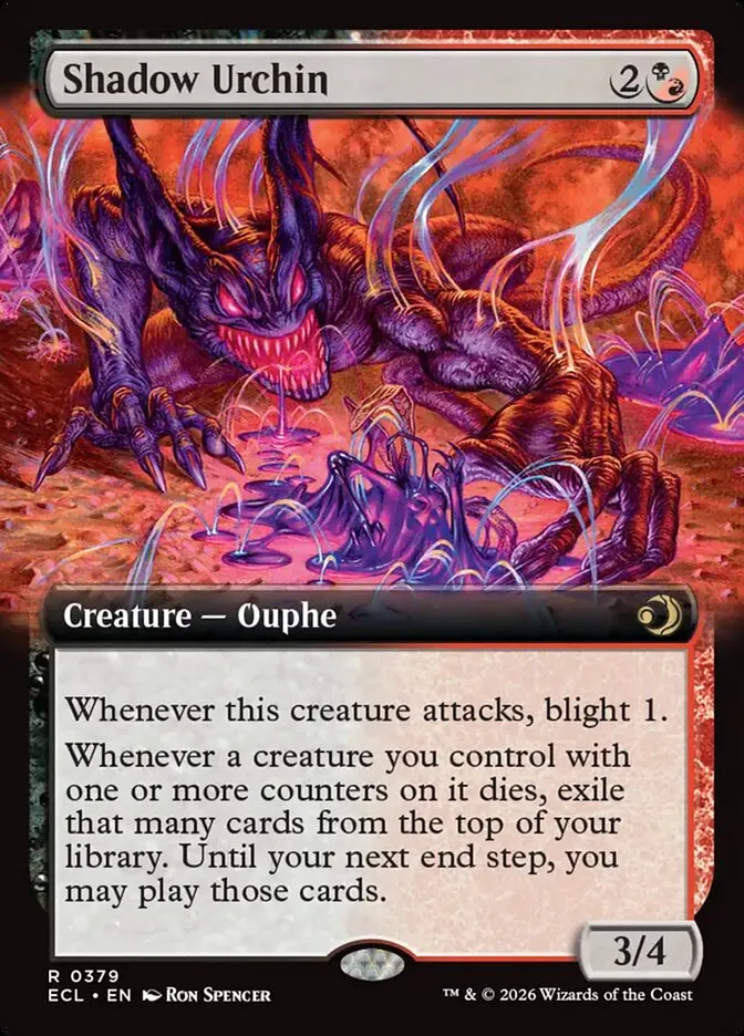 2026 Lorwyn Eclipsed Shadow Urchin rare #379 rare card image