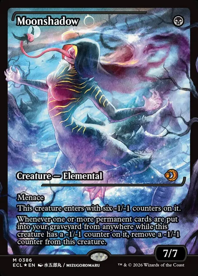 2026 Lorwyn Eclipsed Moonshadow [Showcase] mythic #386 mythic card image
