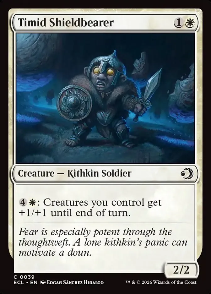 2026 Lorwyn Eclipsed Timid Shieldbearer [Foil] common #39 common card image