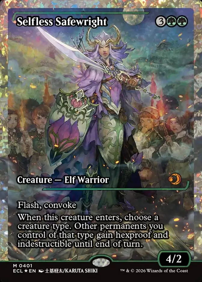2026 Lorwyn Eclipsed Selfless Safewright mythic #401 mythic card image