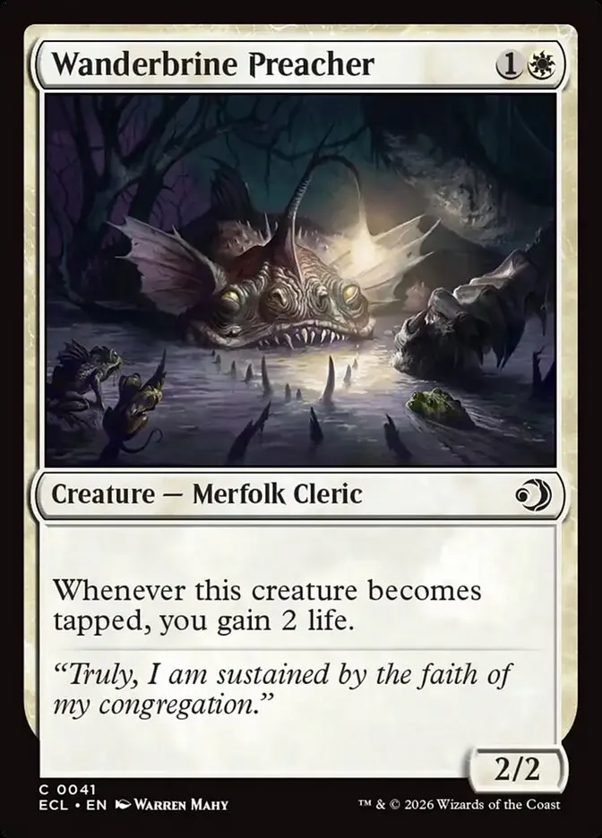 2026 Lorwyn Eclipsed Wanderbrine Preacher [Foil] common #41 common card image