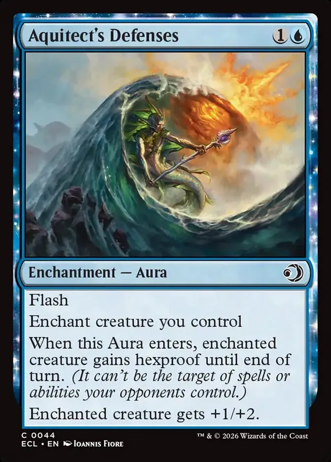 2026 Lorwyn Eclipsed Aquitect's Defenses common #44 common card image