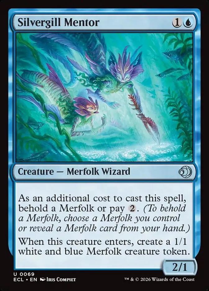 2026 Lorwyn Eclipsed Silvergill Mentor [Foil] uncommon #69 uncommon card image