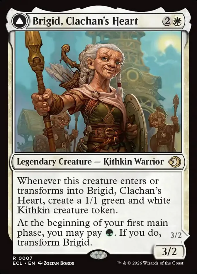 2026 Lorwyn Eclipsed Brigid, Clachan's Heart // Brigid, Doun's Mind [Foil] rare #7 rare card image